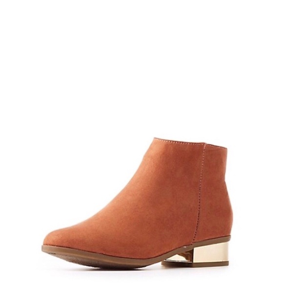 rust metallic gold heel ankle bootie - Picture 2 of 2